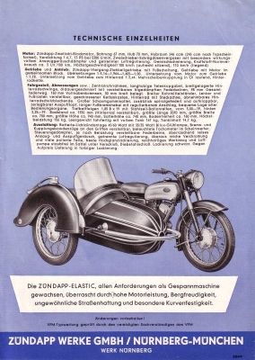 Zündapp Elastic 250 Prospekt 1954