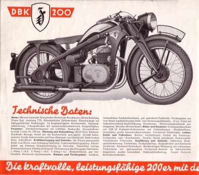 Zündapp DBK 200 Prospekt 1937