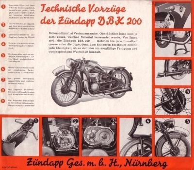 Zündapp DBK 200 Prospekt 1937