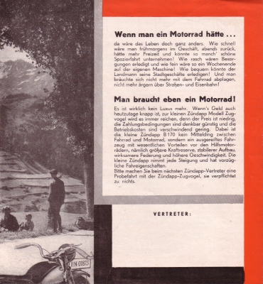 Zündapp B 170 Prospekt 1932