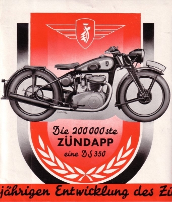 Zündapp 200 000 Motorräder Prospekt 1939