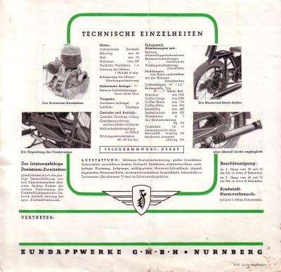 Zündapp DB 200 brochure ca. 1948