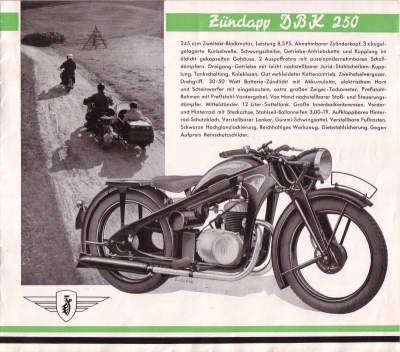 Zündapp Programm 1938
