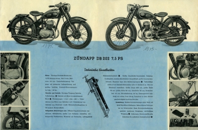 Zündapp DB 202 brochure 1951