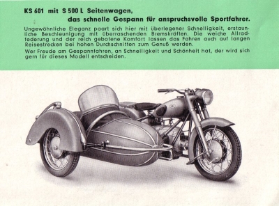 Zündapp KS 601 KS 601 Sport Prospekt 1954