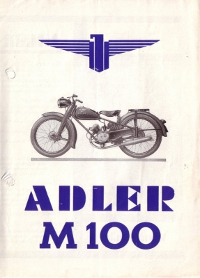 Adler Motorrad M 100 Prospekt ca. 1952