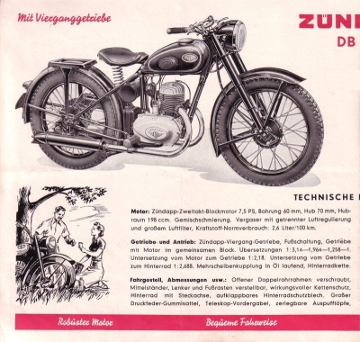 Zündapp DB 202 Prospekt 1952