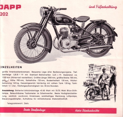 Zündapp DB 202 Prospekt 1952