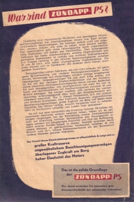 Zündapp Zweitakter Programm 1954