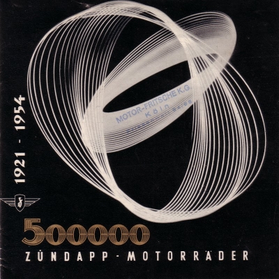 Zündapp 500 000 Motorräder Prospekt 1954