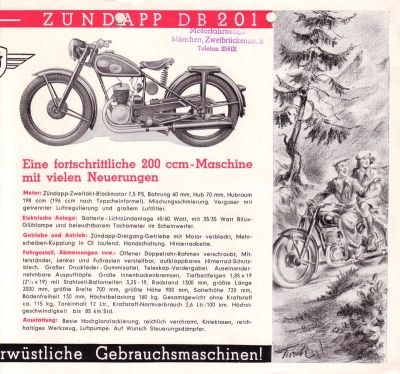 Zündapp program ca. 1950