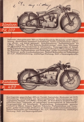 Zündapp Programm 1934