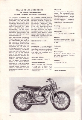 Adler Motorrad Programm 1957