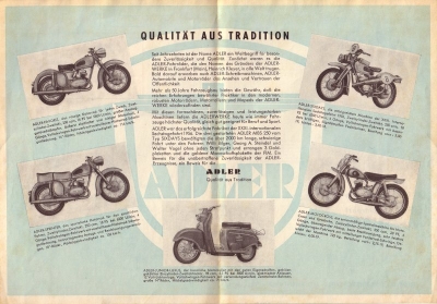 Adler Motorrad Programm 1957