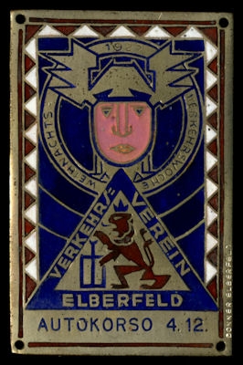 Plakette Autokorso Elberfeld 4.12.1927