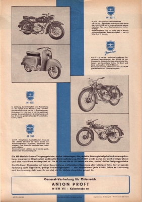 Adler Motorrad Programm 1955
