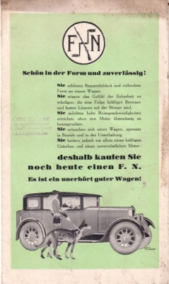 FN cars program ca. 1930