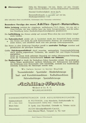 Achilles Sport-scooter brochure 1954