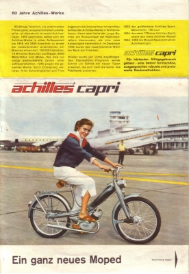 Achilles Moped Capri Prospekt 1950er Jahre