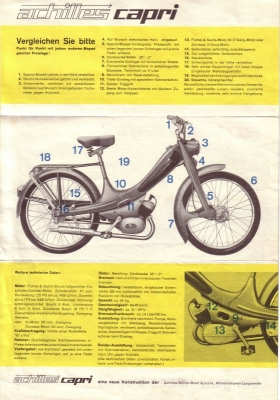 Achilles Moped Capri brochure 1950s