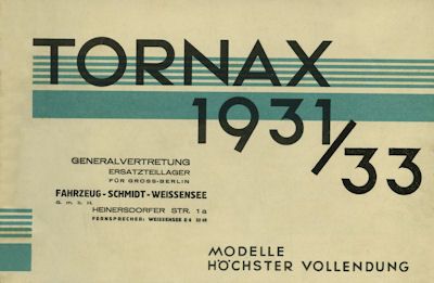 Tornax program 1931/1933 Reprint