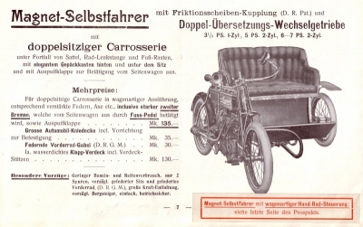 Magnet Programm 1908-1909