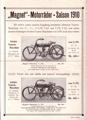 Magnet Programm 1910