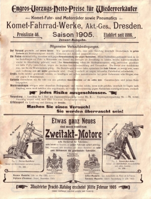 Komet Prospekt 1905