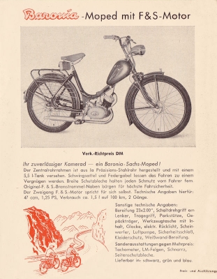 Baronia Moped mit Sachs oder ILO Motor 1955