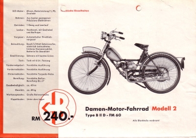 Bastert Motorfahrräder Programm 1936