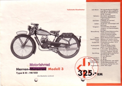 Bastert Motorfahrräder program 1936