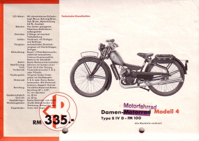 Bastert Motorfahrräder program 1936