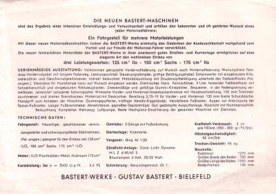Bastert 175ccm Prospekt 1950