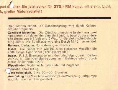 Bücker T 1 100ccm Prospekt 1934