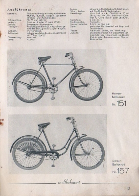 Brennabor Fahrrad Programm 1936 Teil 2