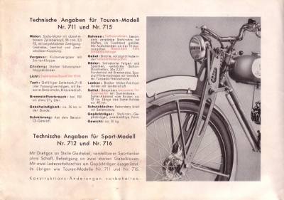 Brennabor Motorfahrrad Prospekt 3/1937