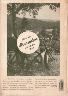 Brennabor Fahrrad Prospekt 3/1937