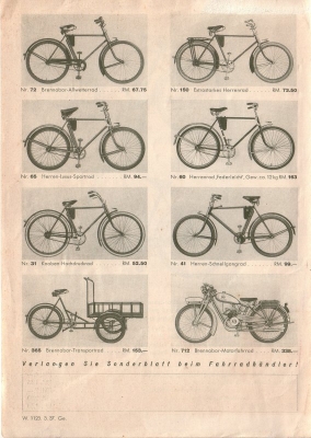 Brennabor Fahrrad Prospekt 3/1937