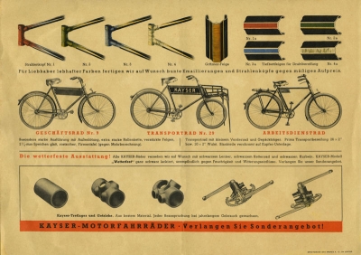 Kayser Fahrrad Prospekt ca. 1930