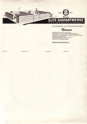 Diamant Briefbogen blanko ca. 1928