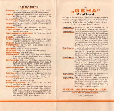 GeHa Kraftrad brochure 1921