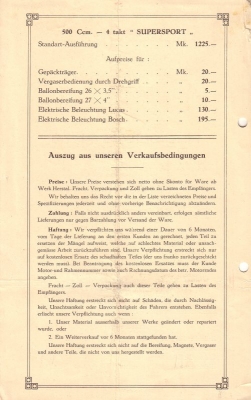 Gillet Preisliste 1.2.1928