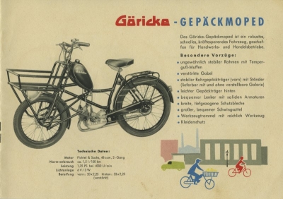 Göricke Fahrrad und Moped Programm 1960er Jahre