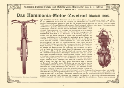 Hammonia Motorcycle and bicycle program 1905