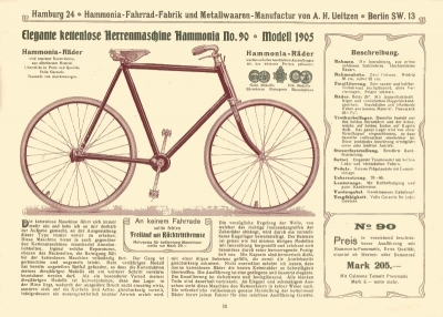 Hammonia Motorrad und Fahrrad Programm 1905