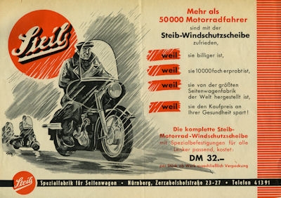 Steib sidecar program ca. 1952