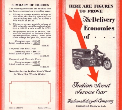 Indian Scout Service car brochure 1928