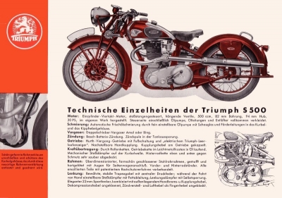 Triumph S 500 Prospekt 1936