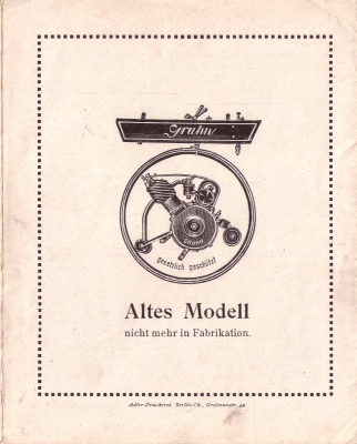 Gruhn Motoren Prospekt 1922