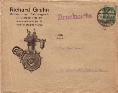Gruhn Motoren Prospekt 1922
